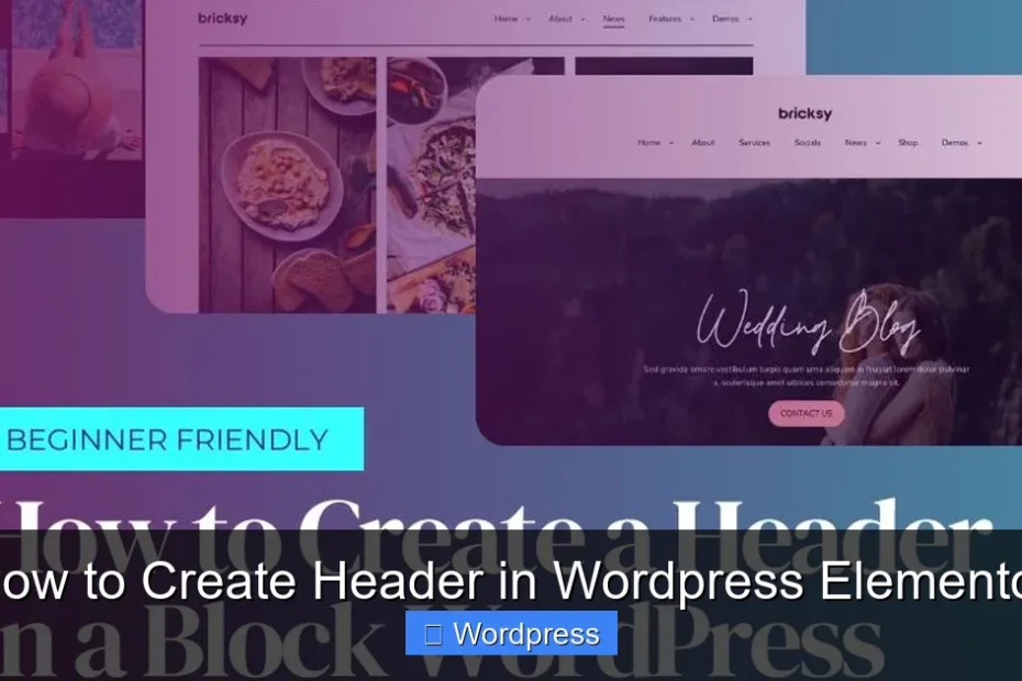 How to Create Header in Wordpress Elementor