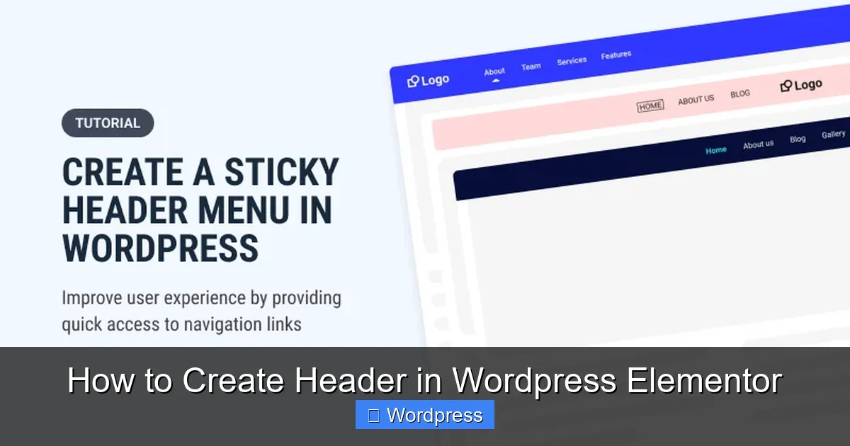 How to Create Header in WordPress Elementor
