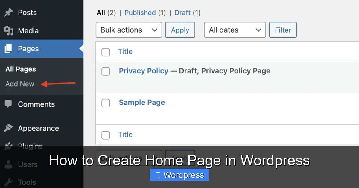 How to Create Home Page in WordPress
