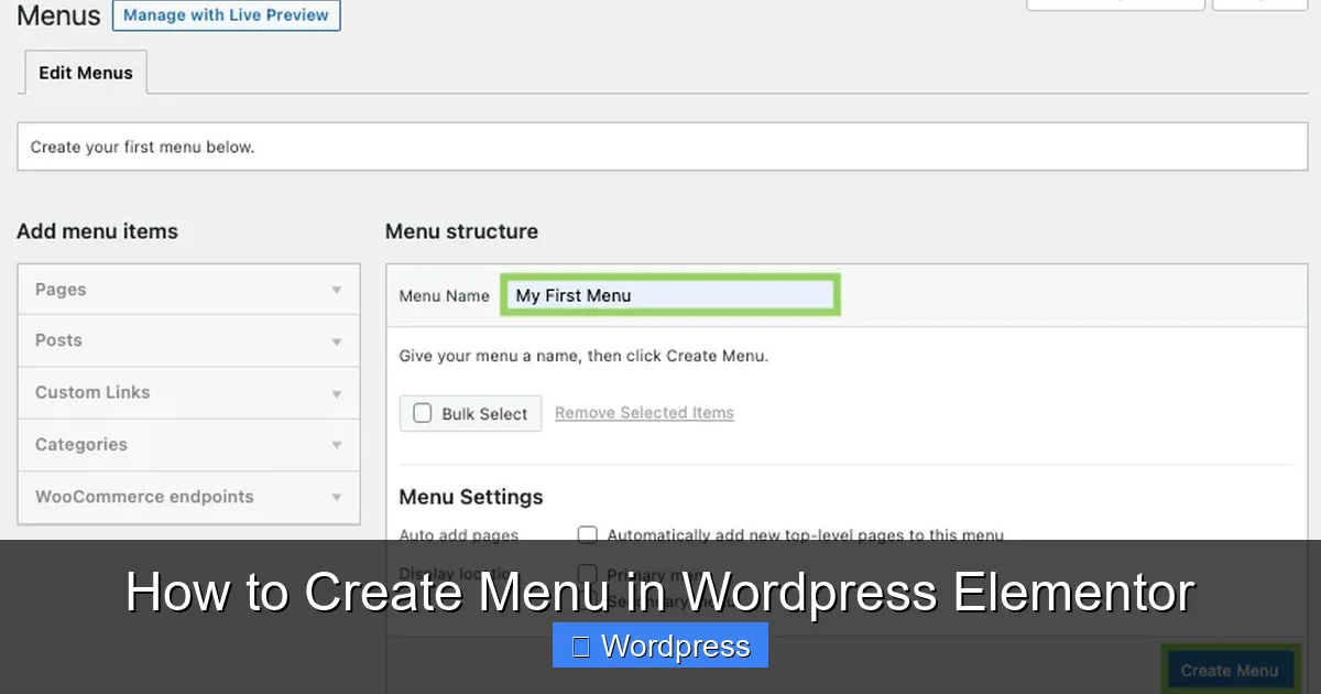 How to Create Menu in WordPress Elementor