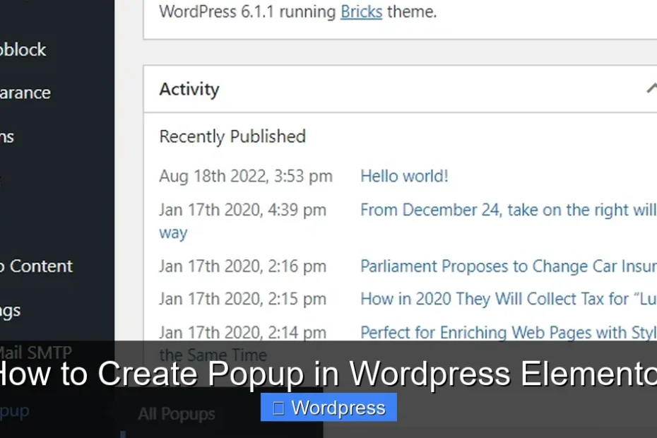 How to Create Popup in Wordpress Elementor