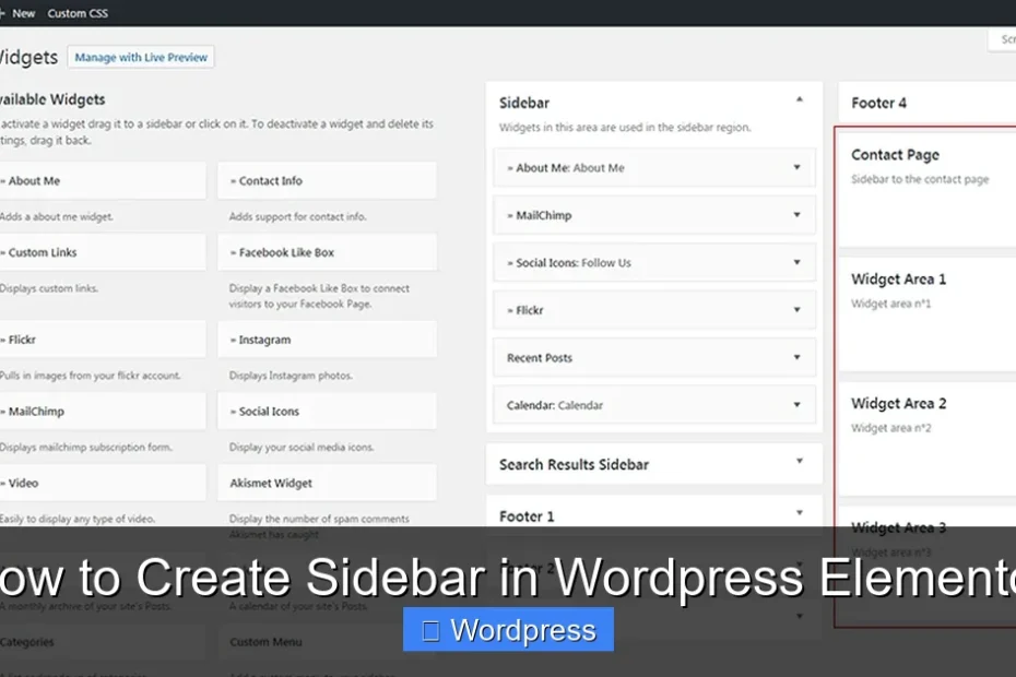 How to Create Sidebar in Wordpress Elementor