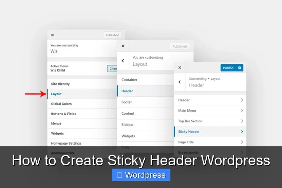 How to Create Sticky Header Wordpress