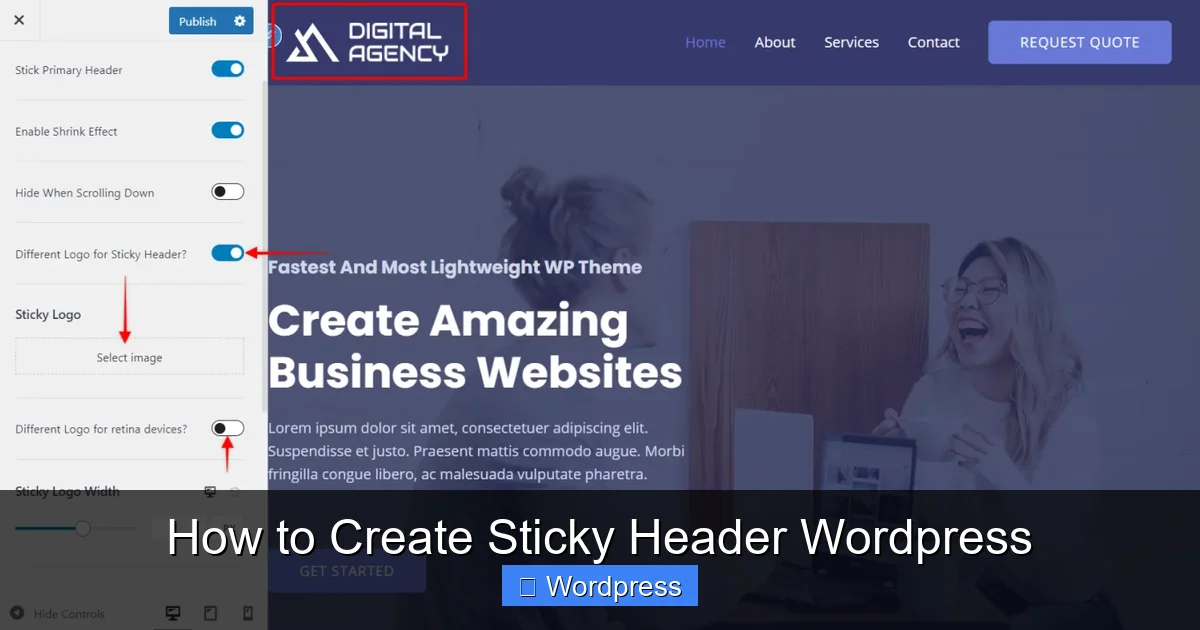 How to Create Sticky Header WordPress