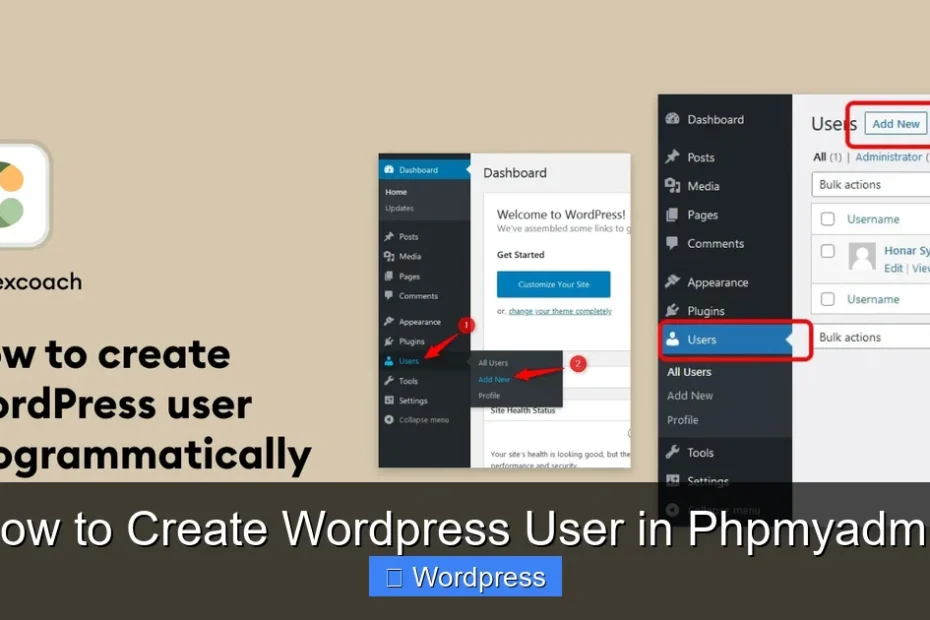 How to Create Wordpress User in Phpmyadmin