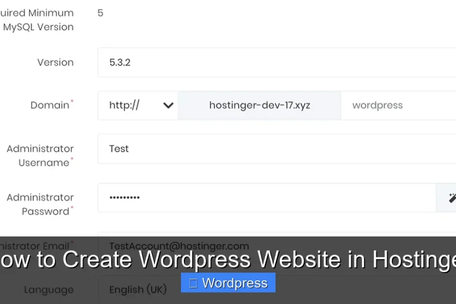 How to Create Wordpress Website in Hostinger