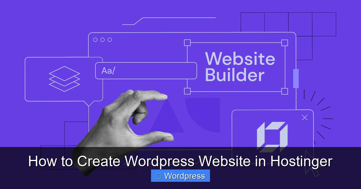 How to Create WordPress Website in Hostinger
