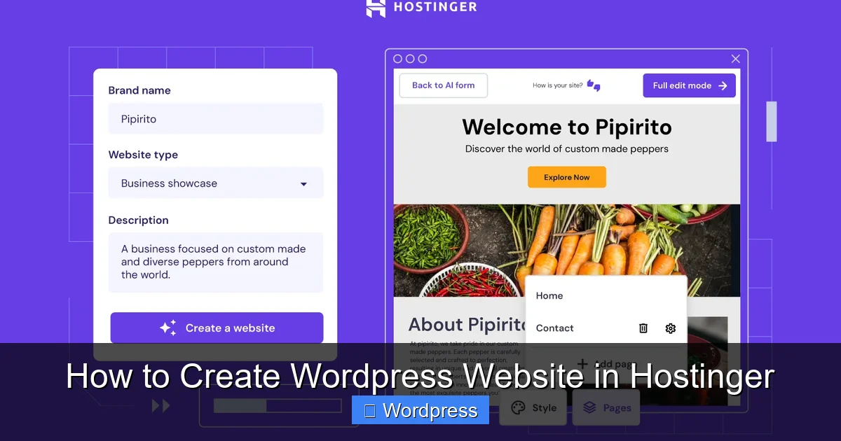 How to Create WordPress Website in Hostinger