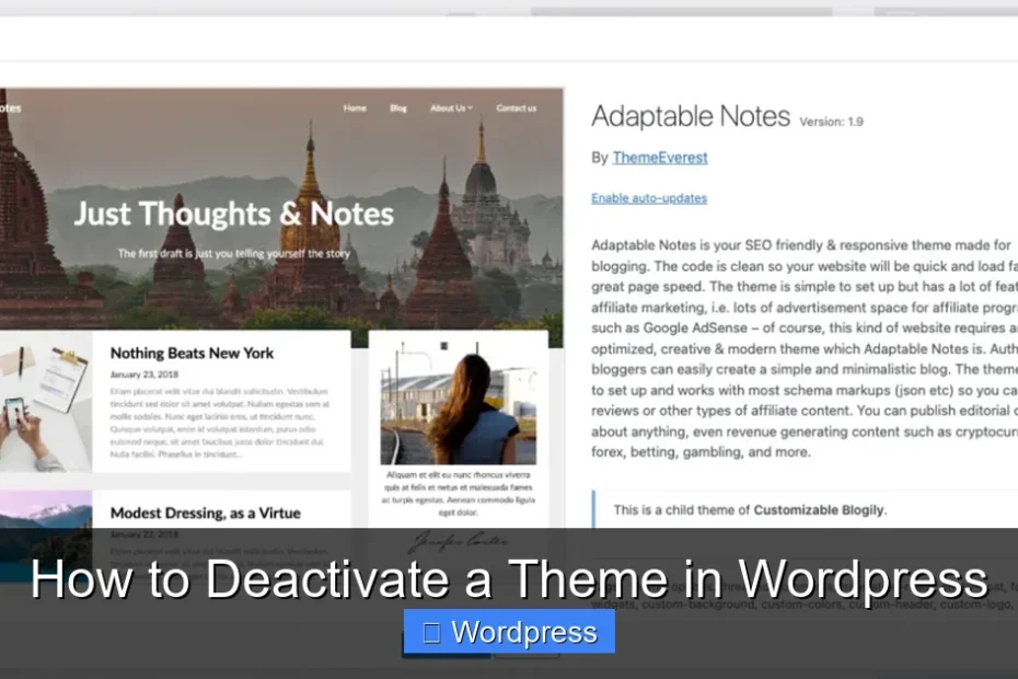 How to Deactivate a Theme in Wordpress