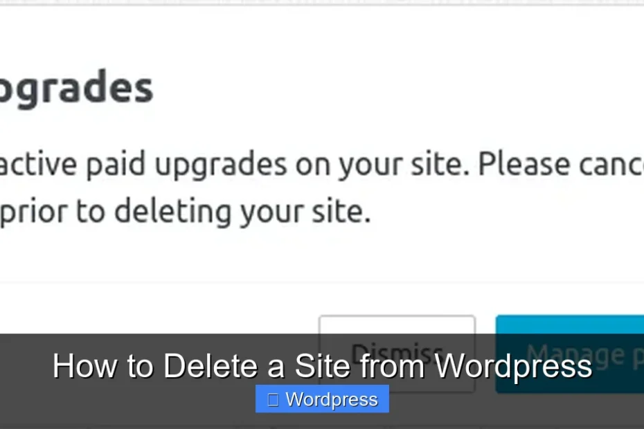 How to Delete a Site from Wordpress
