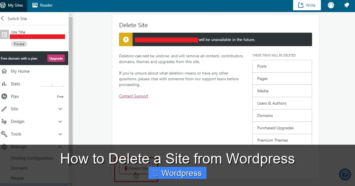 How to Delete a Site from WordPress