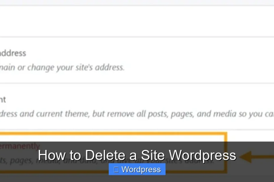 How to Delete a Site Wordpress