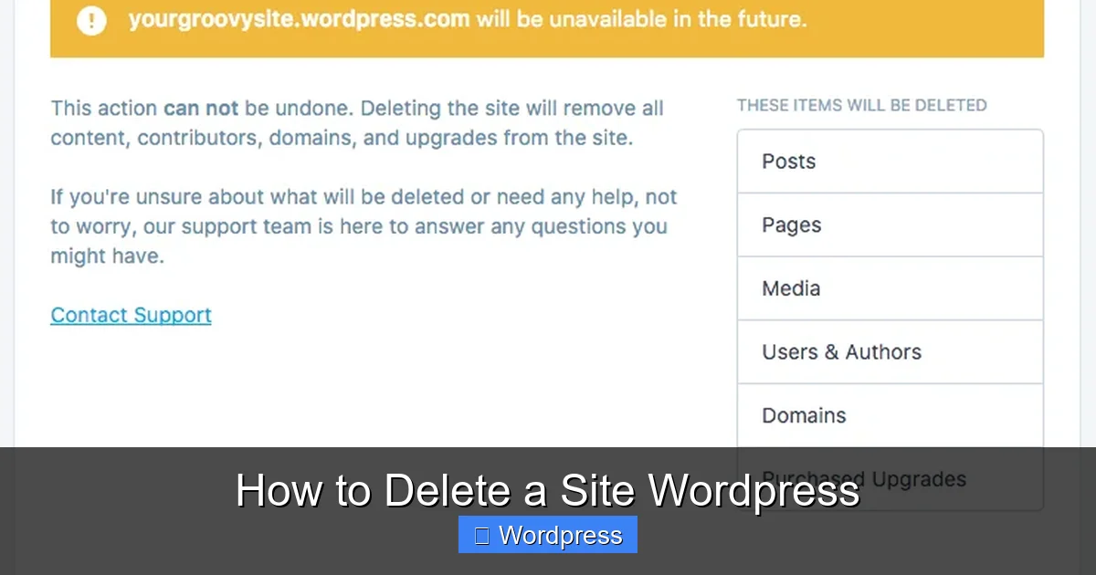 How to Delete a Site WordPress