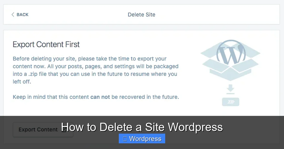 How to Delete a Site WordPress