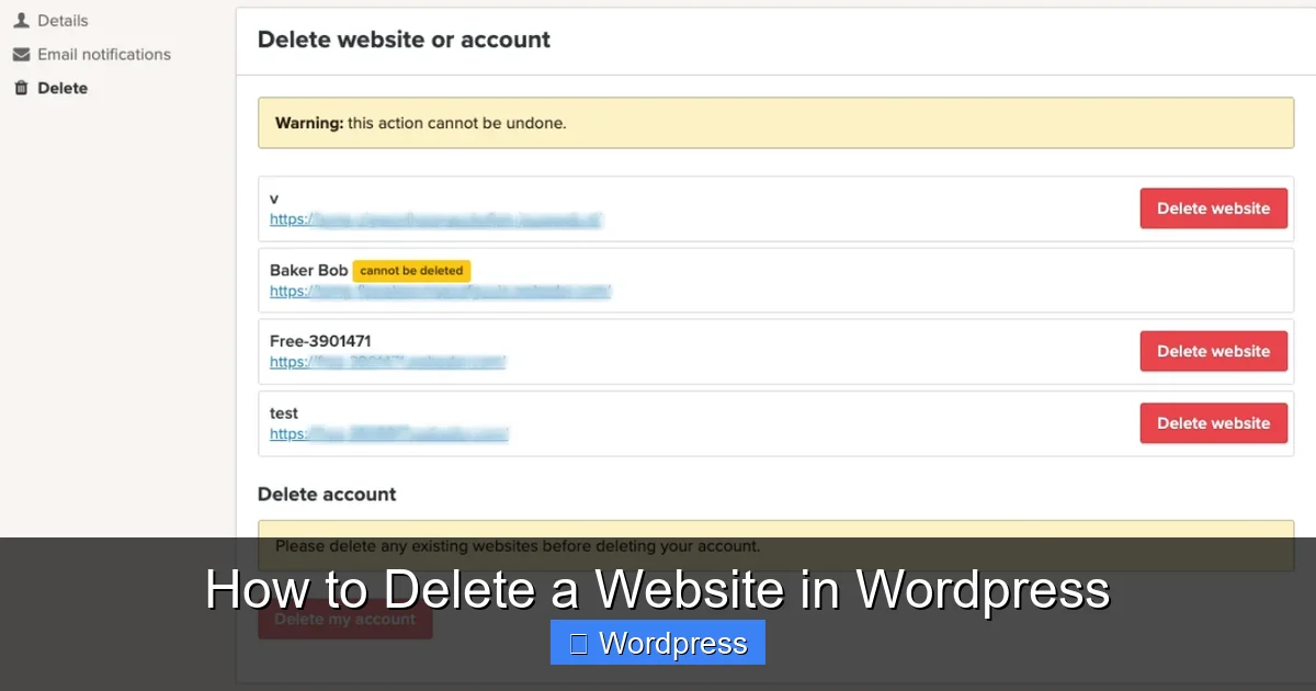 How to Delete a Website in WordPress