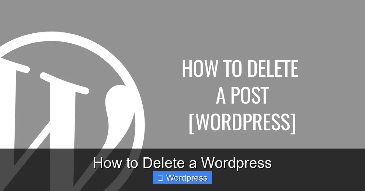 How to Delete a WordPress