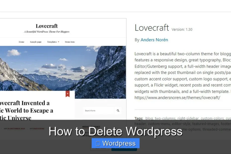 How to Delete Wordpress