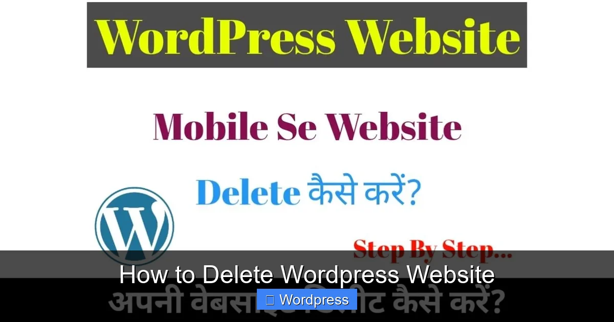 How to Delete WordPress Website