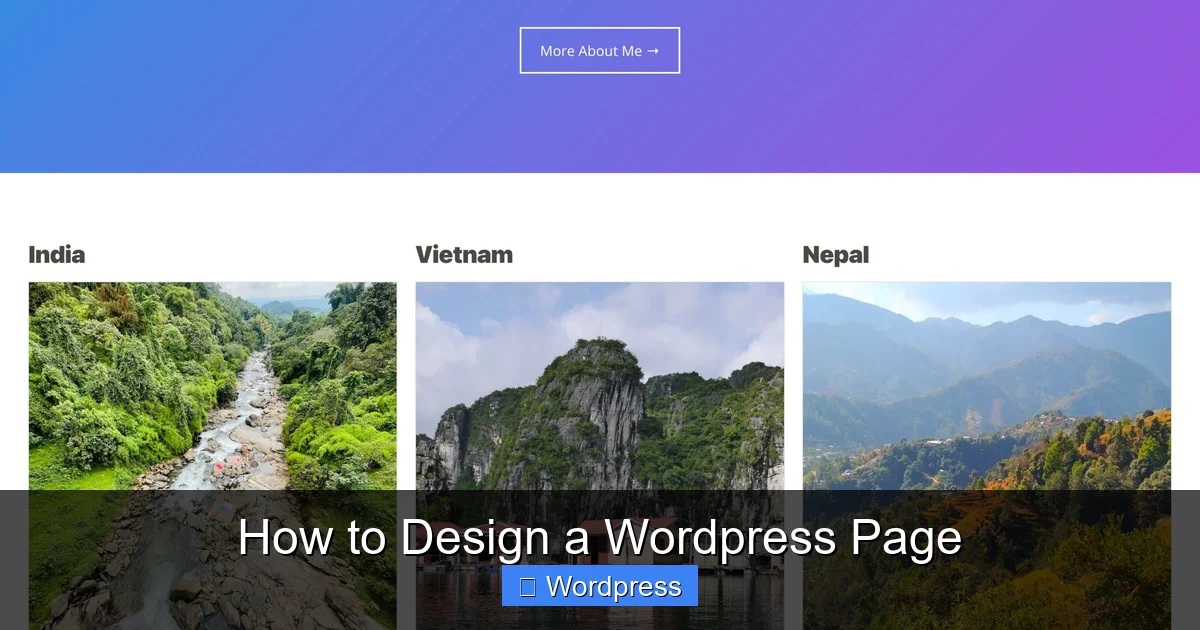 How to Design a WordPress Page