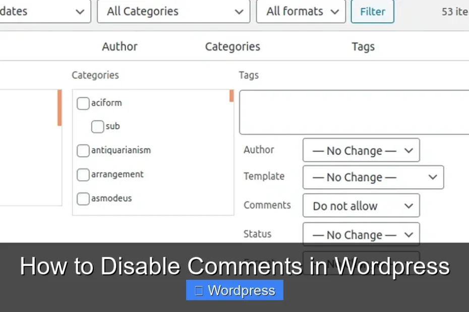 How to Disable Comments in Wordpress