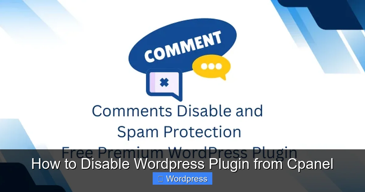 How to Disable WordPress Plugin from Cpanel