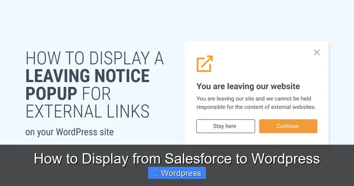 How to Display from Salesforce to WordPress