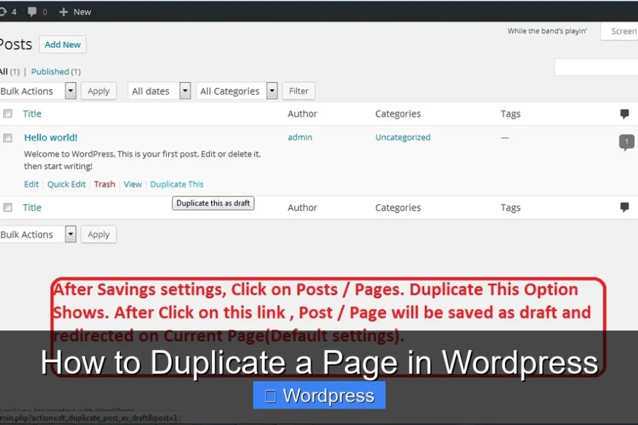 How to Duplicate a Page in Wordpress