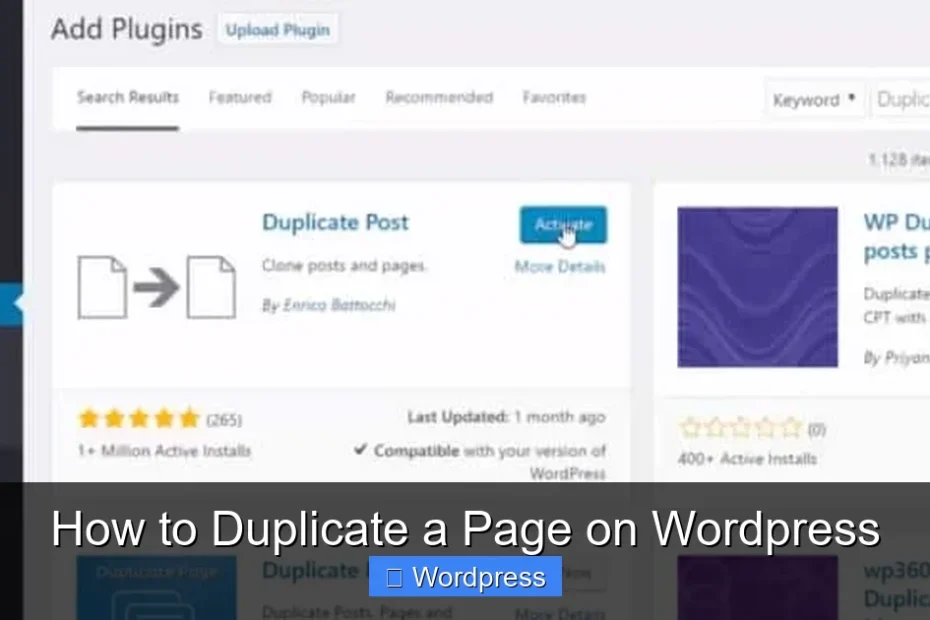 How to Duplicate a Page on Wordpress