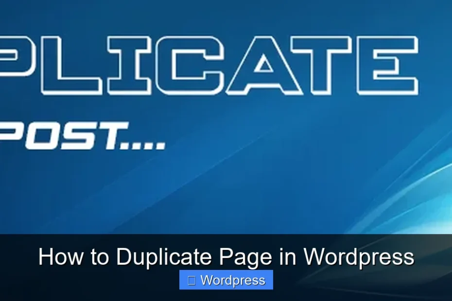 How to Duplicate Page in Wordpress