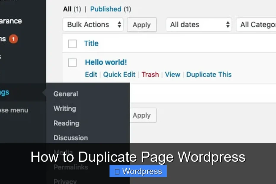 How to Duplicate Page Wordpress