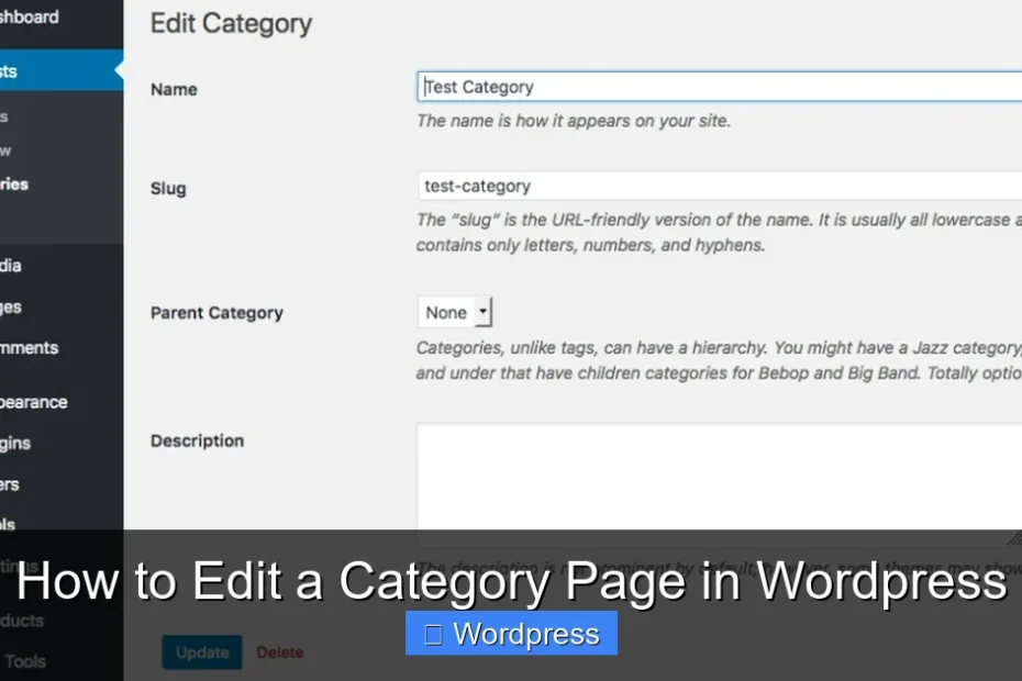 How to Edit a Category Page in Wordpress