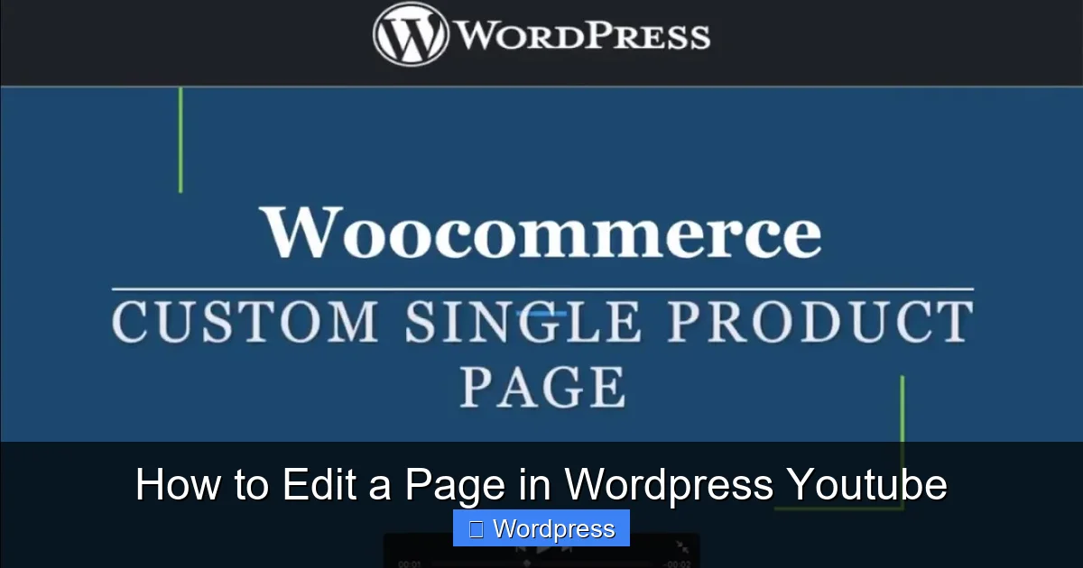 How to Edit a Page in WordPress Youtube