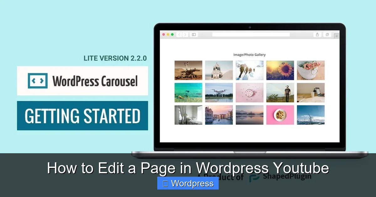 How to Edit a Page in WordPress Youtube