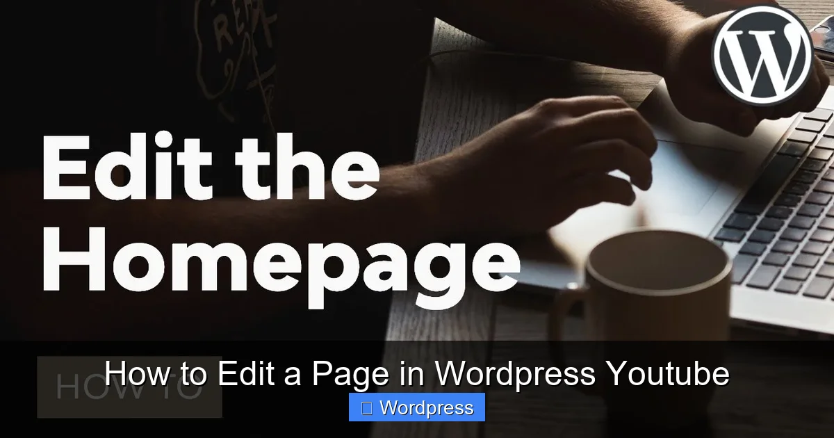 How to Edit a Page in WordPress Youtube