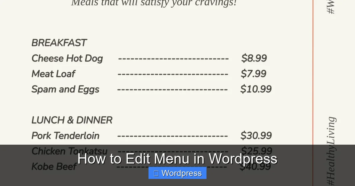 How to Edit Menu in WordPress