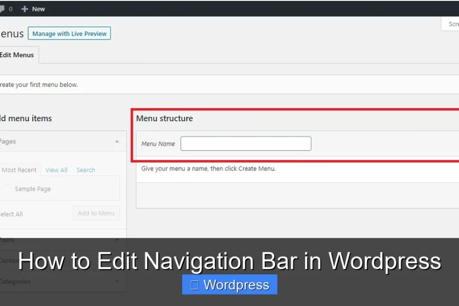 How to Edit Navigation Bar in Wordpress