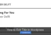 How to Edit Title in WordPress