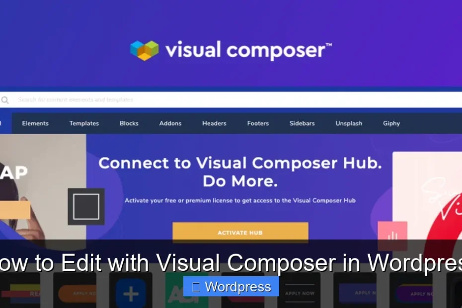 How to Edit with Visual Composer in Wordpress