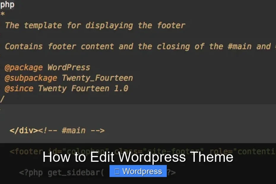 How to Edit Wordpress Theme