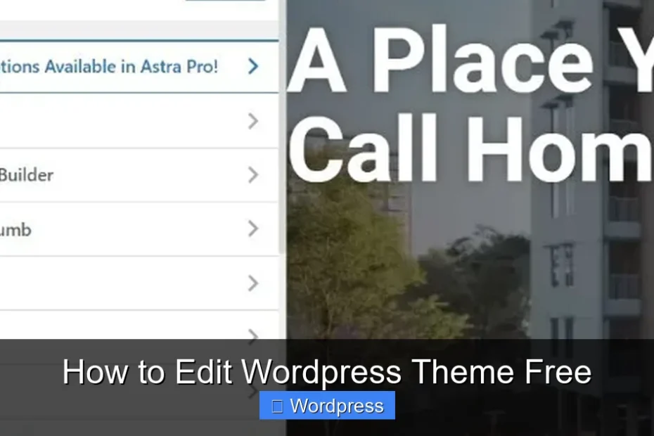 How to Edit Wordpress Theme Free