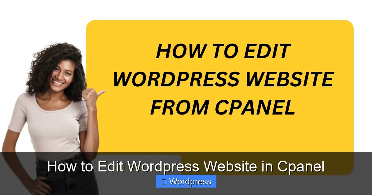 How to Edit WordPress Website in Cpanel