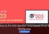 How to Fix 503 Service Unavailable Error in WordPress