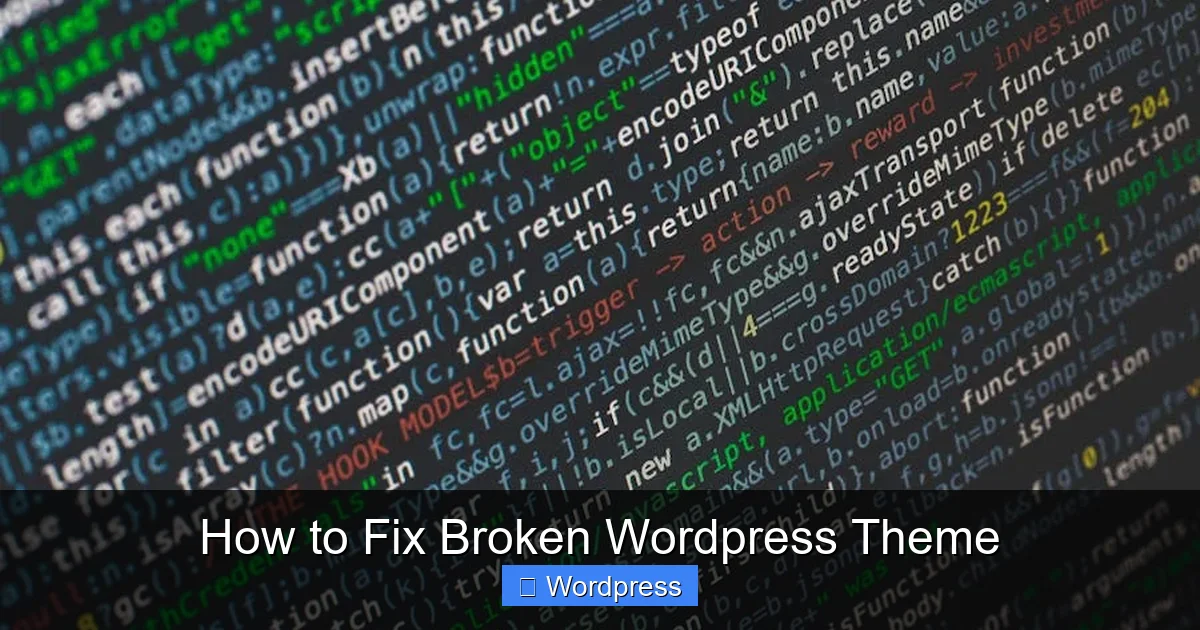 How to Fix Broken WordPress Theme