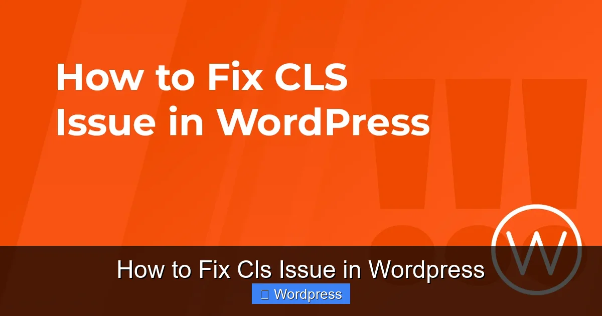 How to Fix Cls Issue in WordPress