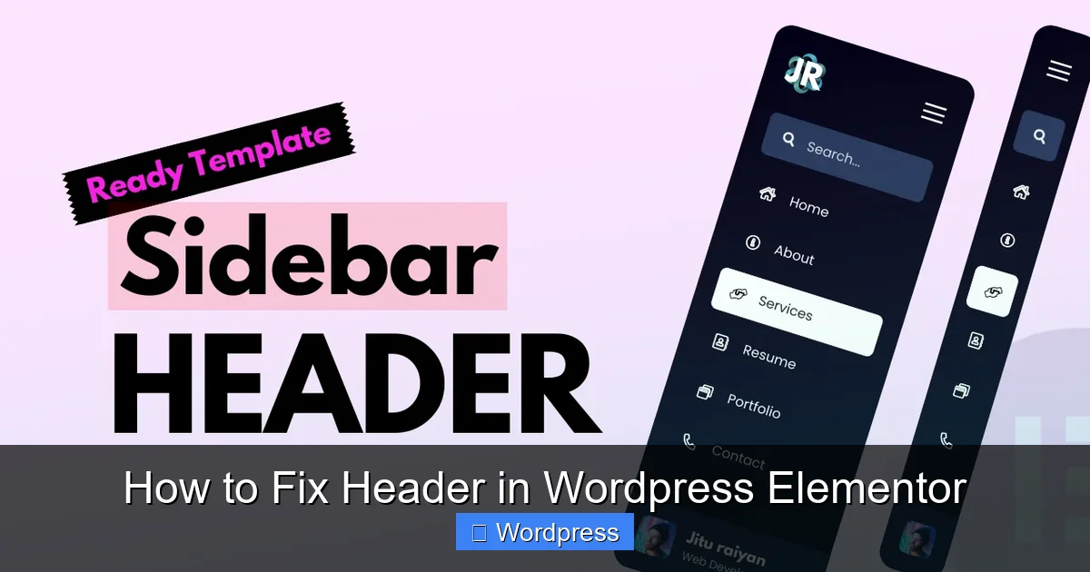 How to Fix Header in WordPress Elementor