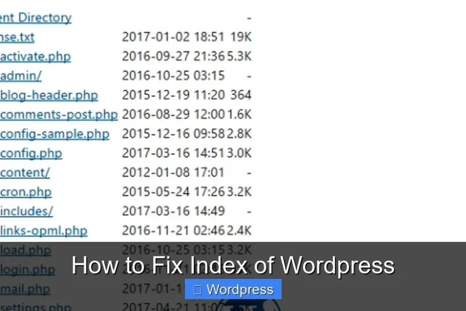 How to Fix Index of Wordpress