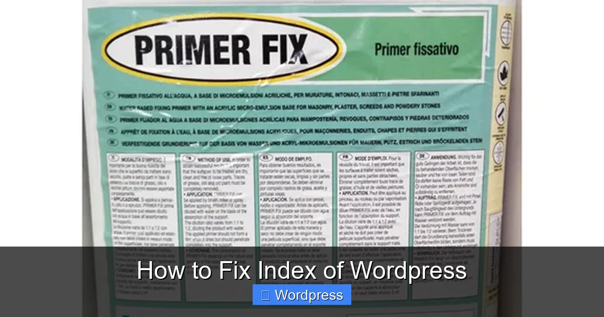 How to Fix Index of WordPress
