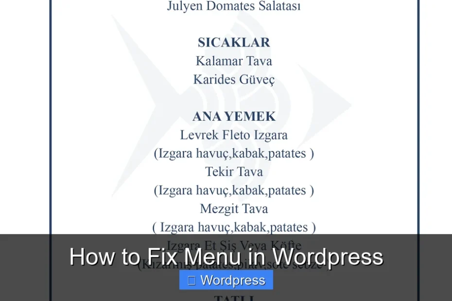 How to Fix Menu in Wordpress