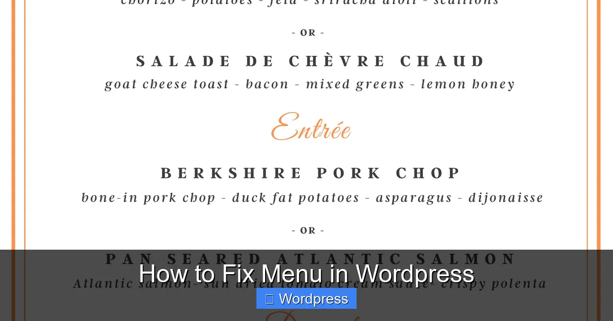 How to Fix Menu in WordPress