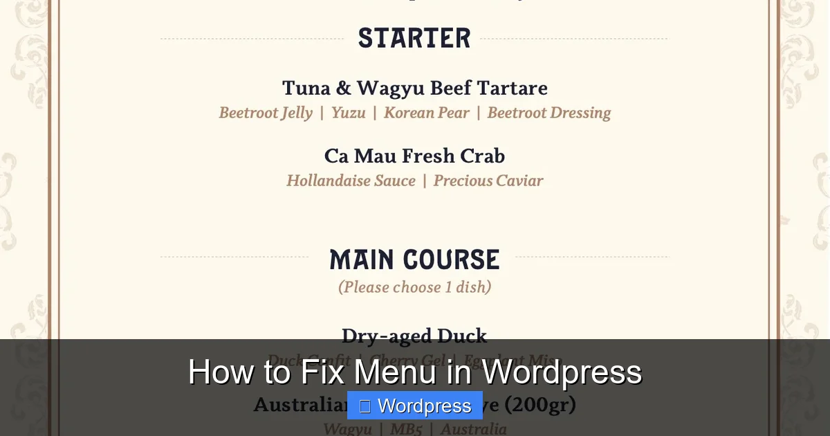 How to Fix Menu in WordPress